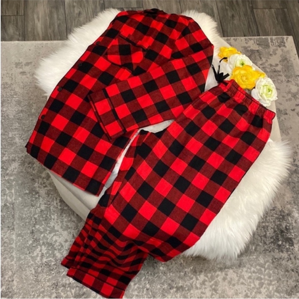 Men’s Flannel Buffalo Check Pajama Set Sz MED NEW!